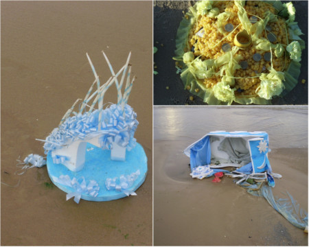 beach offerings non biodegradable elements